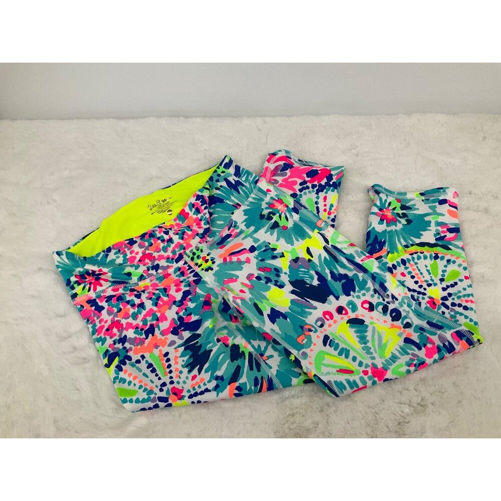 Lilly Pulitzer Luxletic size Small Weekender crop leggings, Multi Mermaids Cove - Picture 5 of 6